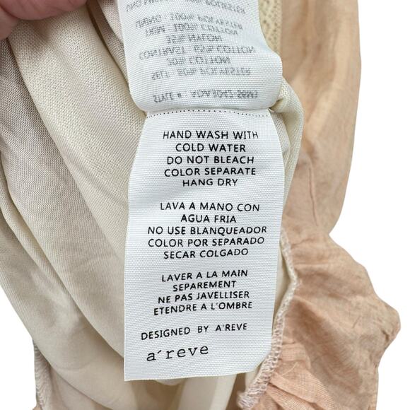 A’reve Anthropologie Cream Lace High Neck Sleeveless Peach A-line Mini Dress - Picture 14 of 14